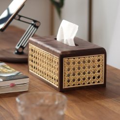 Solid Wood Rattan Tissue Box - Image 3