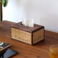 Solid Wood Rattan Tissue Box - Image 2