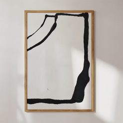 Abstract Black White Line Wall Art - Image 3
