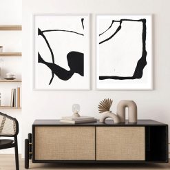Abstract Black White Line Wall Art - Image 5