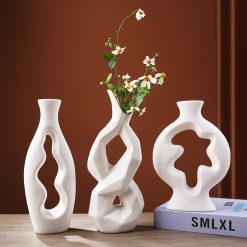 Nordic Abstract White Vase - Image 2