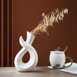 Nordic Abstract White Vase - Image 3