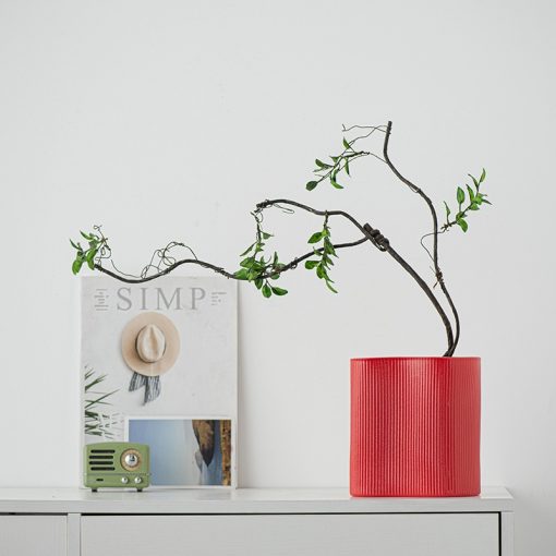 Nordic Red Ceramic Vase - Image 6