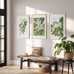 Flower Green Plant Canvas Wall Art - Image 2