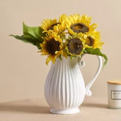 White Striped Water Bottle Vase - Image 4