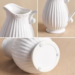 White Striped Water Bottle Vase - Image 6