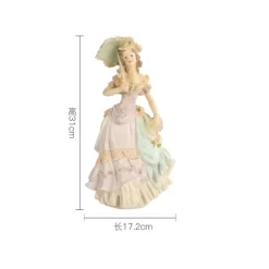 Victorian Girl Resin Statue Ornament - Image 3
