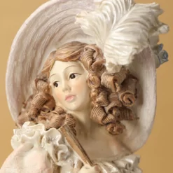 Victorian Girl Resin Statue Ornament - Image 4