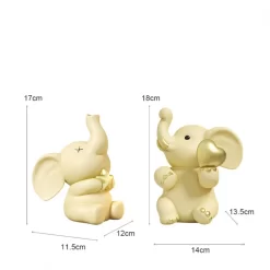 Cartoon Resin Elephant Ornament - Image 3