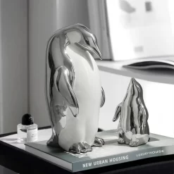 Nordic Ceramic Penguin Statue - Image 5