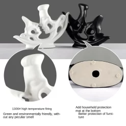 Abstract Kissing Couple Ceramic Statue - Image 4