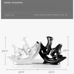 Abstract Kissing Couple Ceramic Statue - Image 3