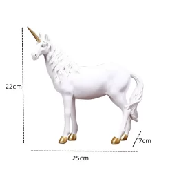 Vilead Resin Unicorn Sculpture White Animal Fairy Statues - Image 6