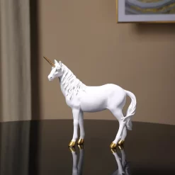 Vilead Resin Unicorn Sculpture White Animal Fairy Statues - Image 4
