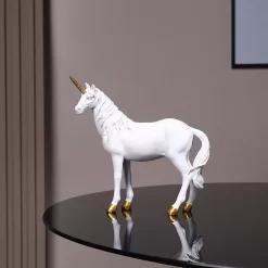 Vilead Resin Unicorn Sculpture White Animal Fairy Statues - Image 2
