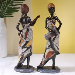 Vilead Resin African Women Statue - Image 2