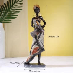 Vilead Resin African Women Statue - Image 3
