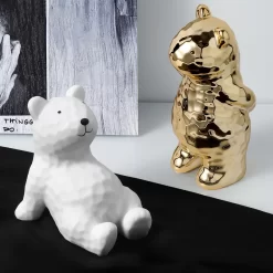 Cartoon Ceramic Bear Sculpture - Image 2