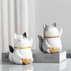 Cartoon Cat Resin Statue - Image 2