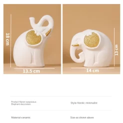 Abstract Ceramic Elephant Statue - Image 3