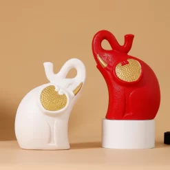 Abstract Ceramic Elephant Statue - Image 2