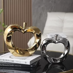 Abstract Electroplating Apple Ceramic Sculpture - Image 2