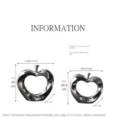 Abstract Electroplating Apple Ceramic Sculpture - Image 3
