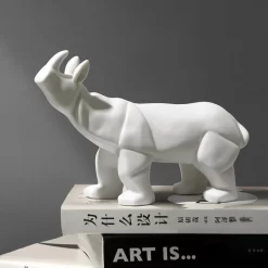 Nordic Creative Rhinoceros Resin Statue - Image 2