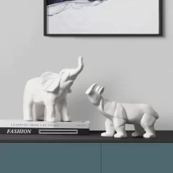 Nordic Creative Rhinoceros Resin Statue - Image 5