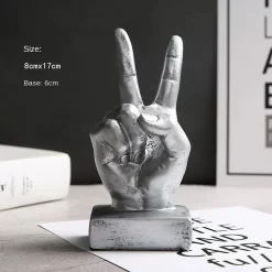 Retro American Resin Gesture Finger Model Statue - Image 3
