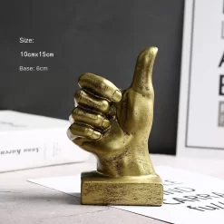 Retro American Resin Gesture Finger Model Statue - Image 5