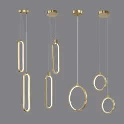 Modern Minimalist LED Pendant Lamp Black Gold - Image 2