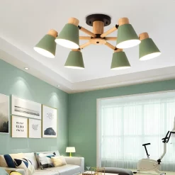 Nordic Ceiling Lamp Wood Chandelier - Image 2