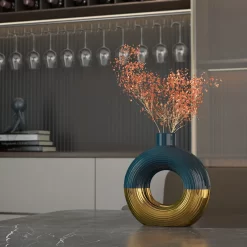 Njcharms Gold Ceramic Vase - Image 5