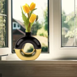 Njcharms Gold Ceramic Vase - Image 2
