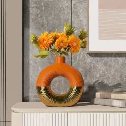 Njcharms Gold Ceramic Vase - Image 3
