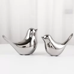 Modern Simple Luxury Silver Ceramic Bird Figurines - Image 5