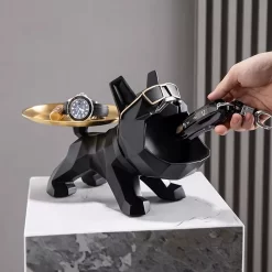 Resin Cool Bulldog Crafts Dog Butler with Tray - Image 2