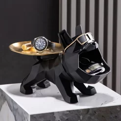 Resin Cool Bulldog Crafts Dog Butler with Tray - Image 4