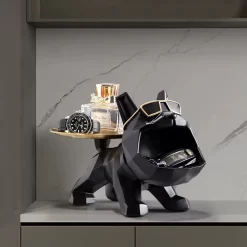Resin Cool Bulldog Crafts Dog Butler with Tray - Image 5