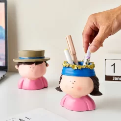 Minimalism Lovely Boy & Girl Decorative Pen Holder - Image 2