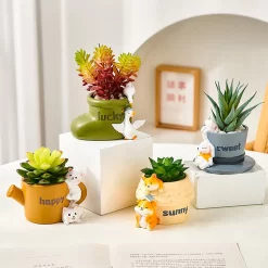 Cute Animal Flower Pot Ceramic Vase - Image 3