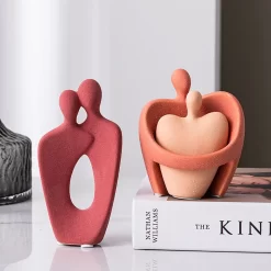 Aesthetic Home Decoration Abstract Hug Lovers Statue - Image 2