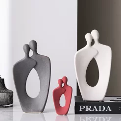Aesthetic Home Decoration Abstract Hug Lovers Statue - Image 5