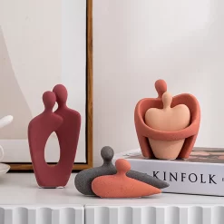 Aesthetic Home Decoration Abstract Hug Lovers Statue - Image 3