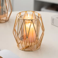 Nordic Style Geometric Golden Candlestick - Image 5