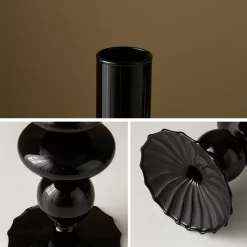 European-style Black High Foot Glass Candle - Image 6