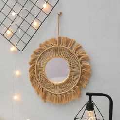 Boho Woven Leaf Makeup Mirrors - Image 5