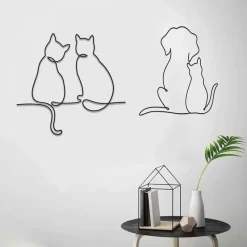 Creative Iron Art Cat Dog Wall - Image 2