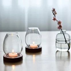 Transparent Round Glass Candlestick - Image 3